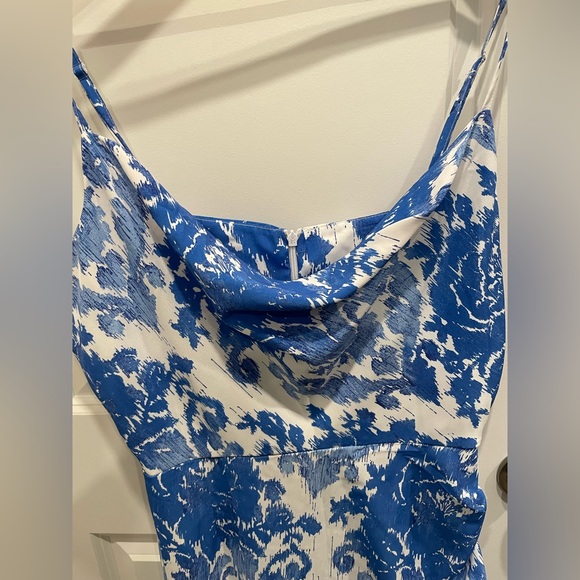 Never Fully Dressed Blue & White Print Midi Dress in Sz 12 UK/8 US - Picture 5 of 8